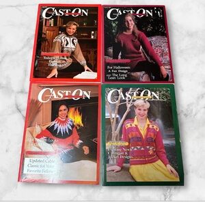 Cast On 1993 knitting and crochet magazine lot of 4
